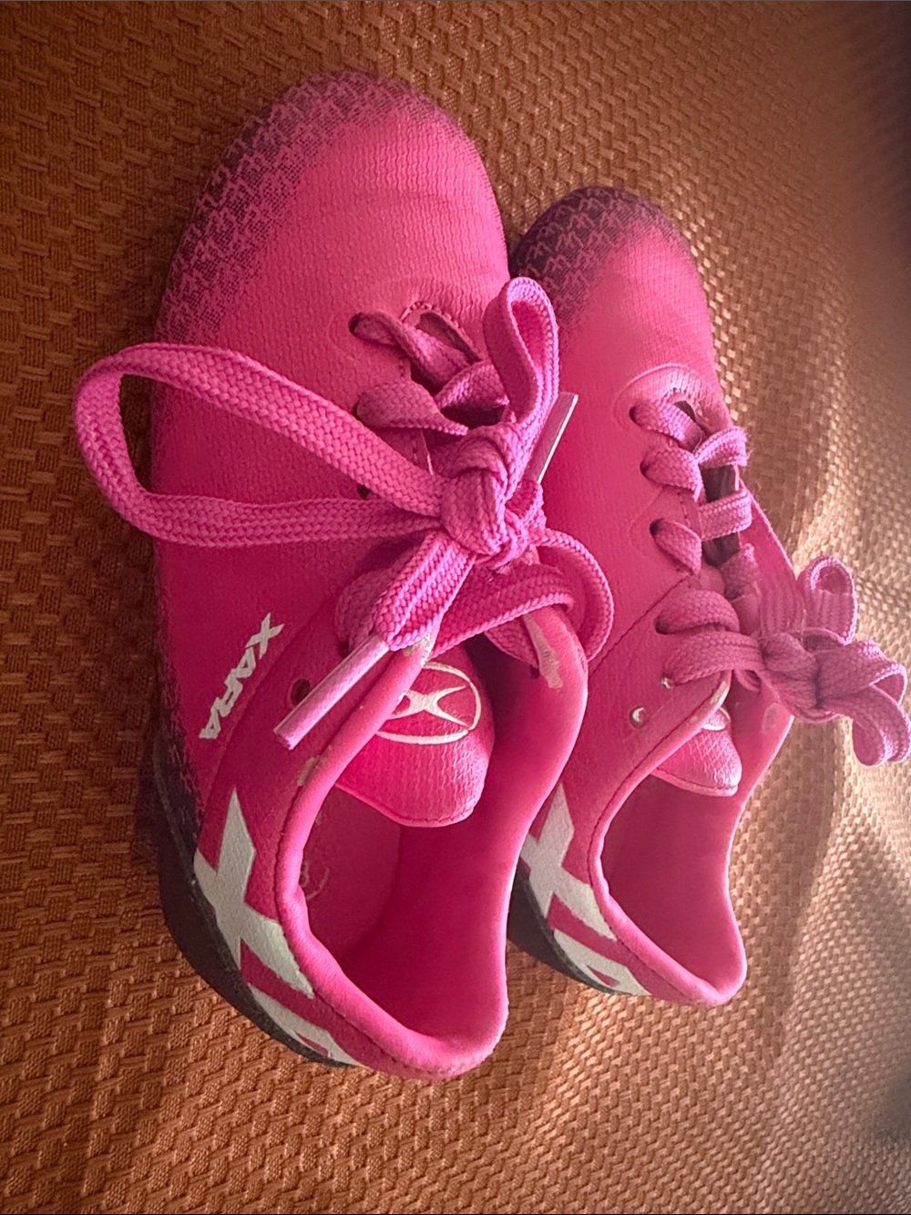Kids Hot Pink Athletic Sneakers with Lace Closure